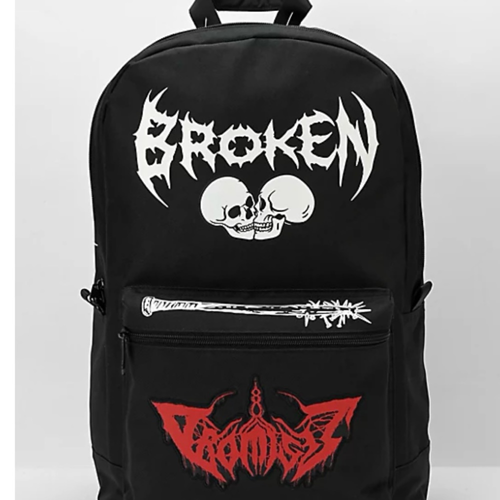 Broken Promises Breakdown Black Backpack New